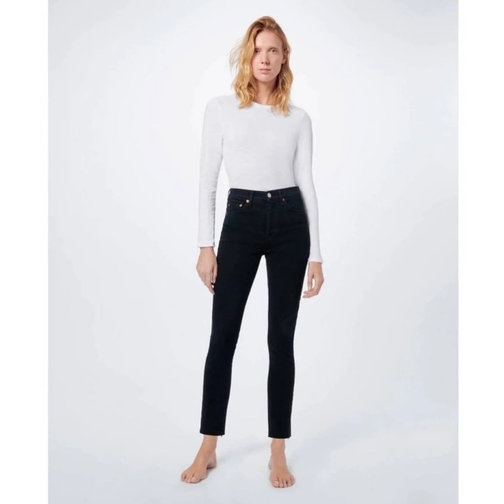 Re/Done Black High waisted skinny jeans
